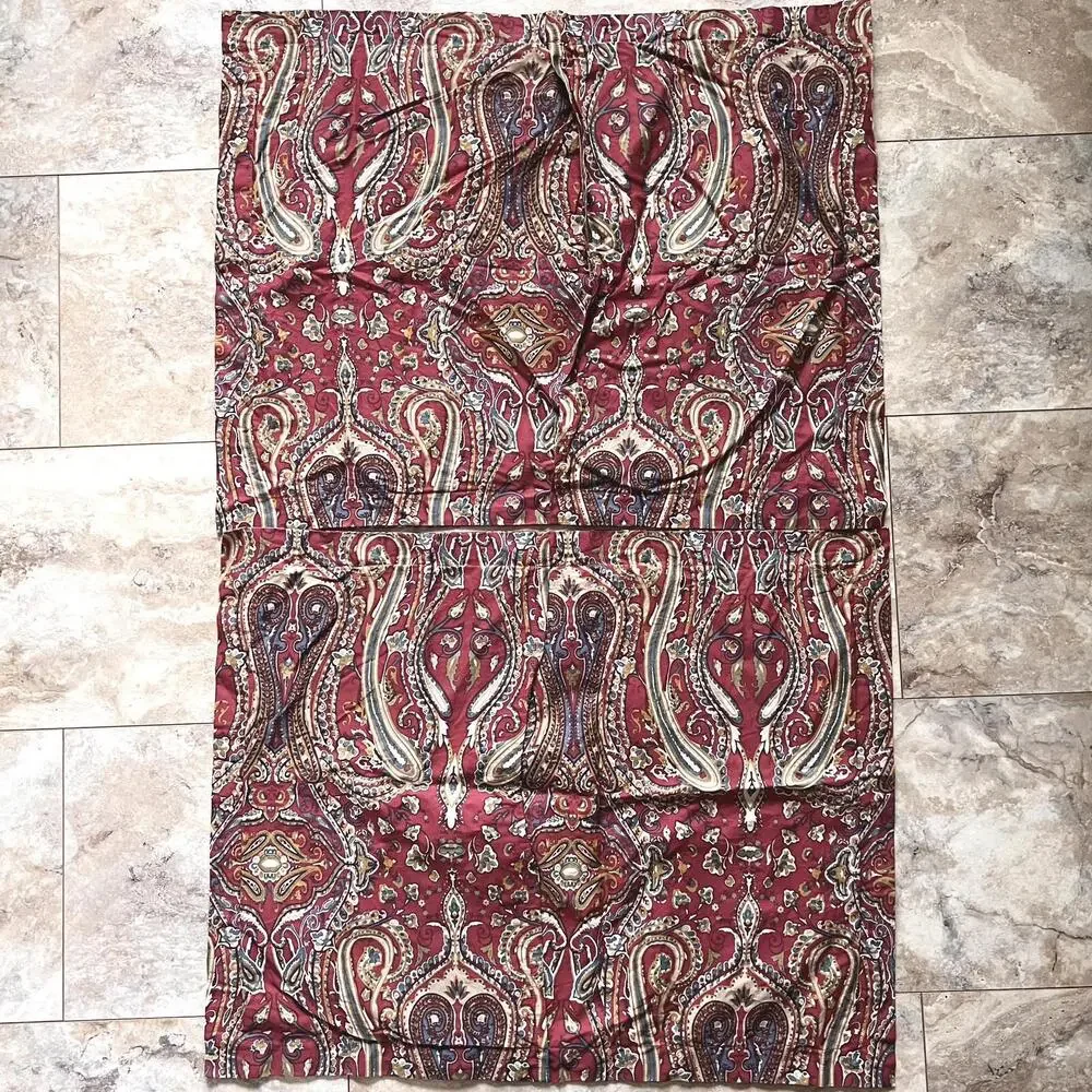 Set Of 2 LRL Ralph Lauren Nantucket Red Paisley Standard Pillowcase - Picture 5 of 9